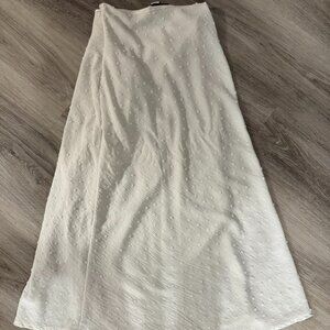 Tilly's white polka dot midi skirt